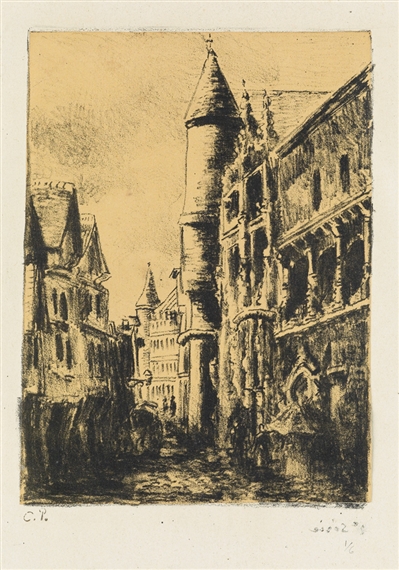 Camille Pissarro | Rue Saint-Romain, à Rouen, 2e planche (1896) | MutualArt