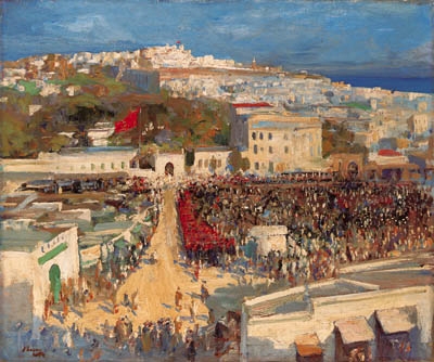 The Moorish Flag, Hoisted on the German Legation, Tangier by John Lavery, 1920