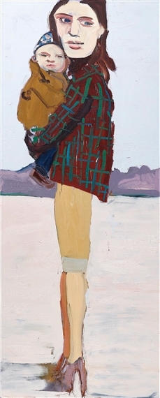 Check Jacket and Baby by Chantal Joffe, 2004