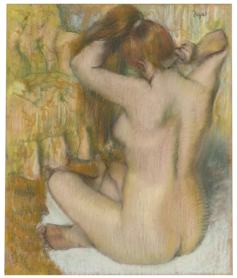 FEMME NUE, DE DOS, SE COIFFANT (FEMME SE PEIGNANT) by Edgar Degas, circa 1886-1888