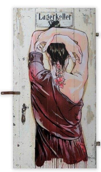 Artwork by Jana & JS, I will always remember you, Made of Acrylic, spray paint and stencil on wood