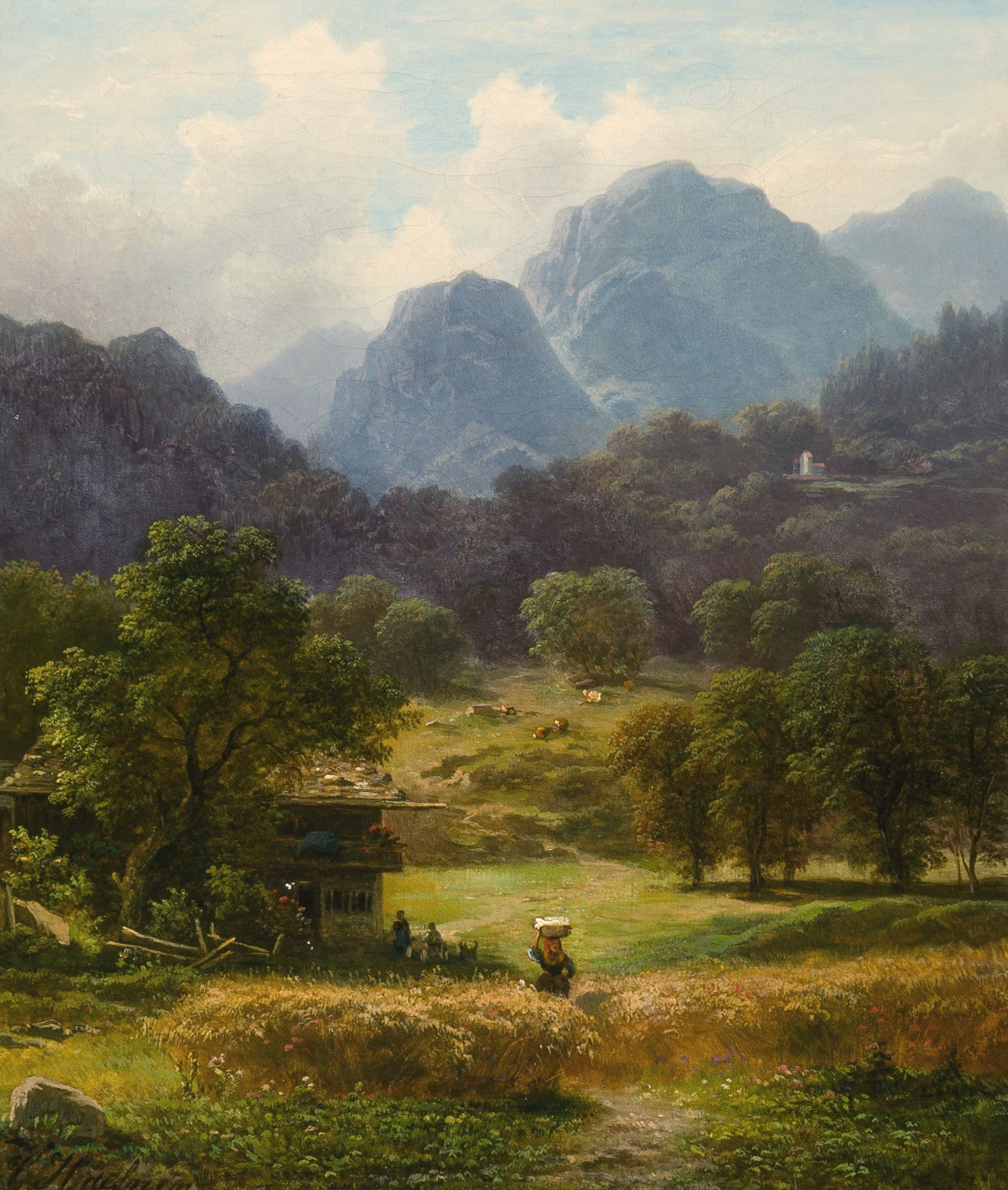 Artwork by Carl Hafner, Mountain landscape, Made of Canvas