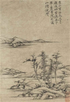 Landscape-A Gift to Ban Yun - Ni Zan