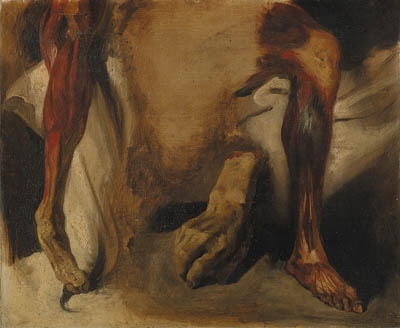 A severed Hand and two corchs of a Leg by Eugène Delacroix