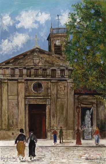 Eglise Saint-Denis de la Chapelle, Paris by Maurice Utrillo, 1933
