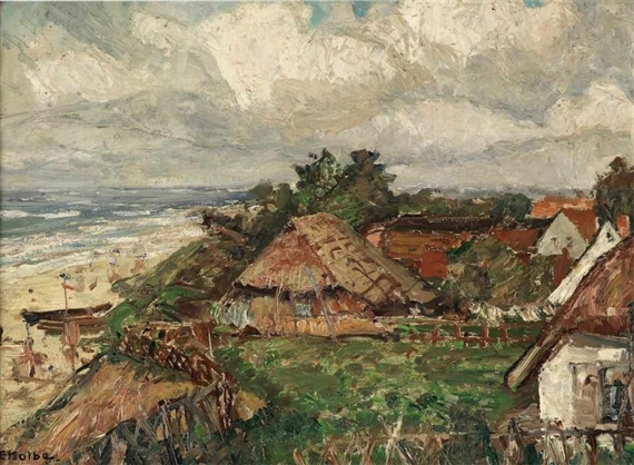 Friesenhäuser an der Nordsee by Ernst Kolbe