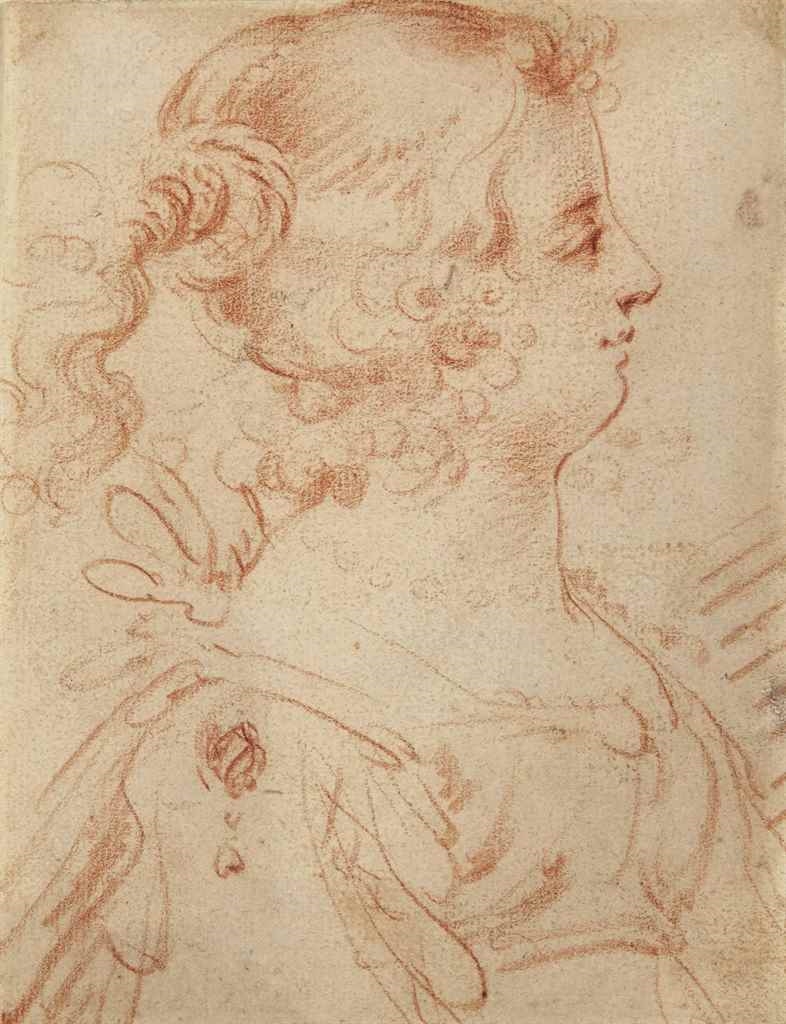 Artwork by Jean de Saint-Igny, Femme en buste de profil ; et Femme vue de dos, Made of sanguine