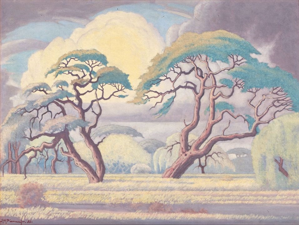 Bushveld Scene with Trees and Anthills ヤコブ・ヘンドリック