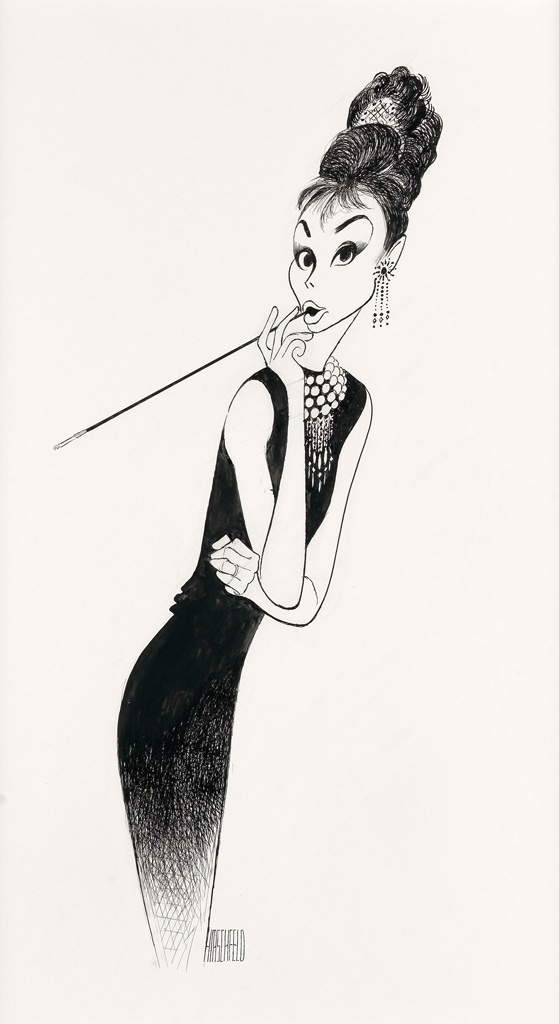 Al Hirschfeld | Breakfast at Tiffany's, Audrey Hepburn with Tiara and ...