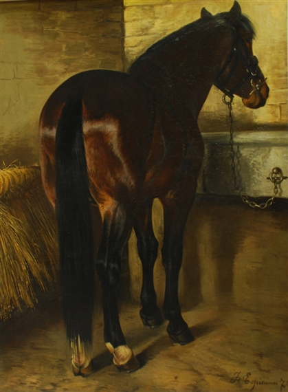 Cheval dans l´écurie by Jeanne d'Espiennes
