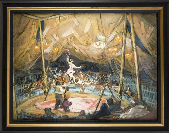 In der Manege am Hochseil by Oskar Laske
