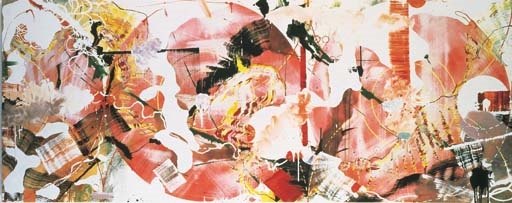 Untitled (white, orange & black) by Fiona Rae, 1995