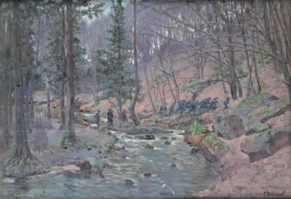 MANOEUVRE À LANEUVENY by Joseph Félix Bouchor