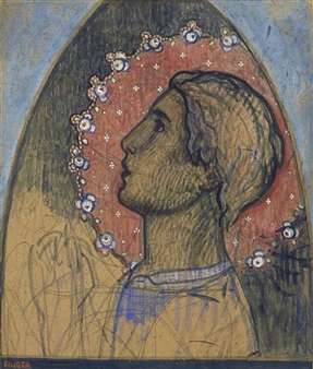 Tête de saint ou Saint sous une ogive - Charles Filiger