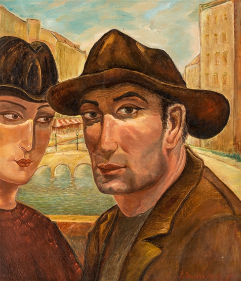 The Townspeople by Lado Davidovich Gudiashvili , 1922