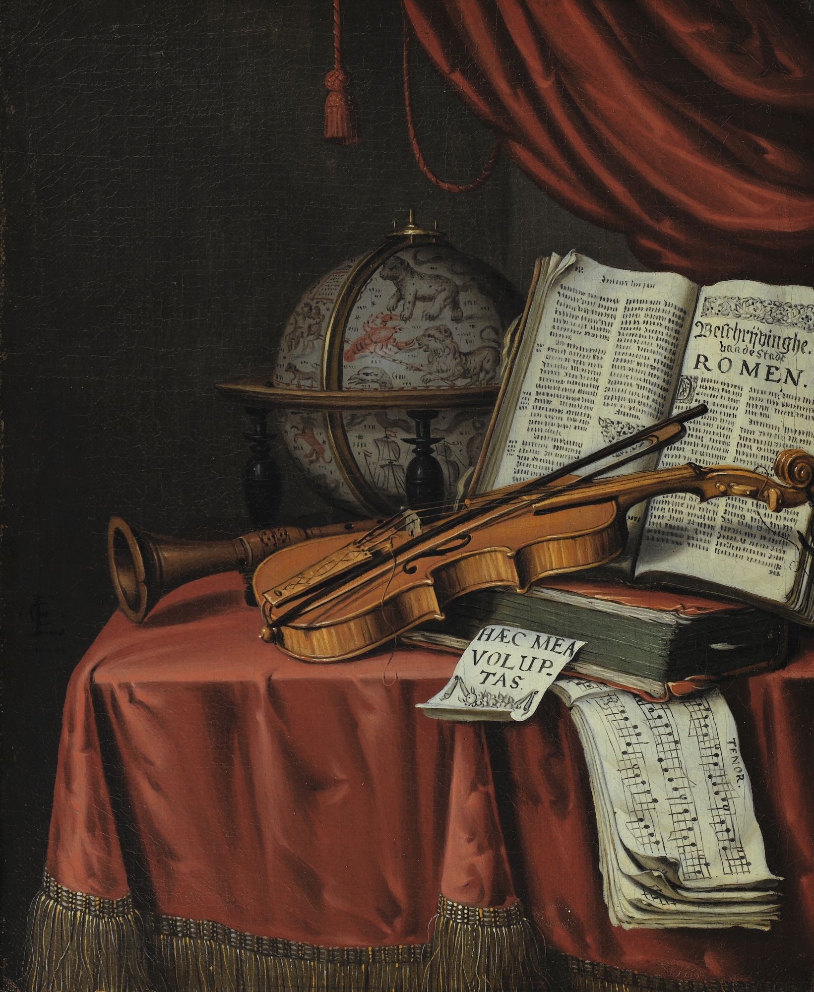 Edwaert Collier | Still Life With Globe, Musical Instruments and Books ...