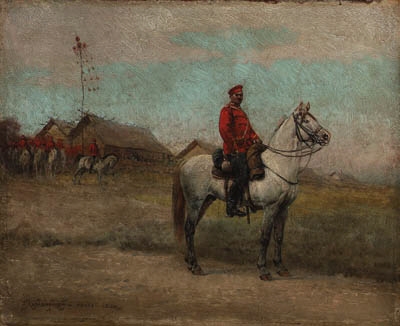Mounted Hussar by Ivan Pranishnikoff, 1889
