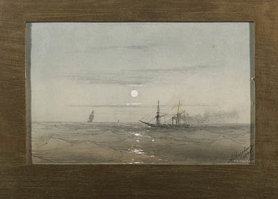 Steamer on moonlit tranquil Waters by Ivan Aivazovsky, 1880