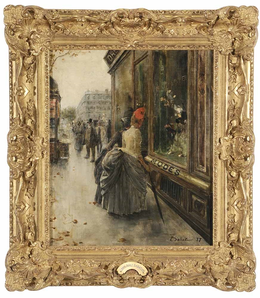 Window Shopping, Paris by Louis Sabattier, 1887