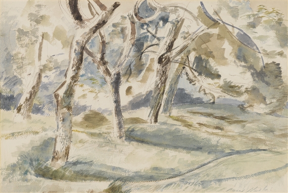 ORCHARD AT MADAMS, SUMMER STUDY by Paul Nash, 1941