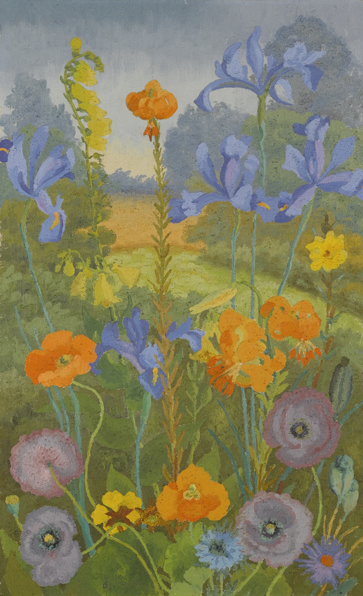 POPPIES, CORNFLOWERS, SNAP-DRAGONS, IRISES AND LILIES by Sir Cedric Morris, 1965