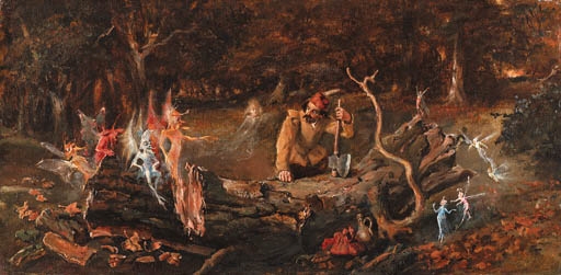 Artwork by John Anster Fitzgerald, The Woodcutter's Misfortune, Made of oil on canvas