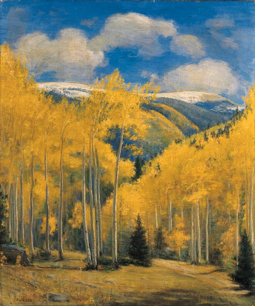 Artwork by Bert Phillips, Aspens, Made of oil on canvas