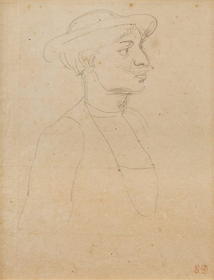 Portrait d'homme profil by Eugène Delacroix
