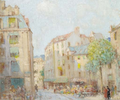 Flower Market, Dieppe by William Lee-Hankey