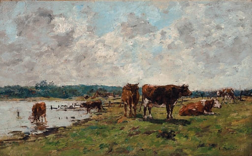 EUGENE BOUDIN、Paturage Vaches au Pâturage (Cows in the Pasture) – Kimble Art