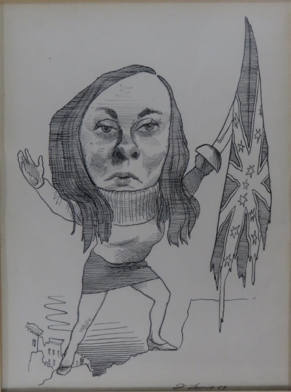 5 works, Norman Mailer - Armies of the Night; Bernadette Devlin; Svetlana Annie; Agnew; Lyndon Johnson and Deank Rusk by David Levine, 1968- 1970