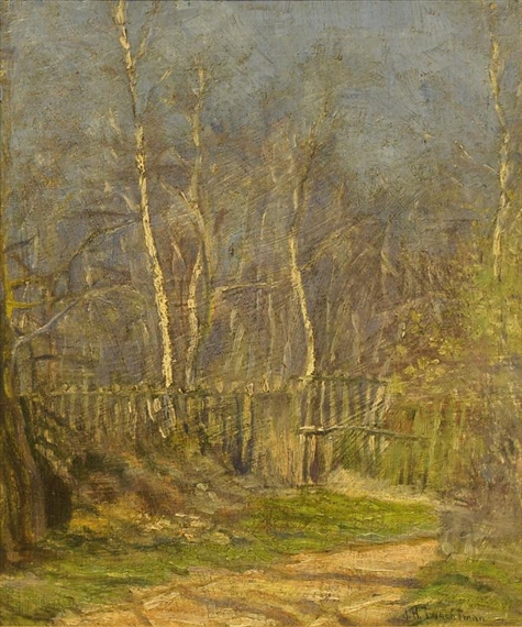 A woodland track in spring by John Henry Twachtman