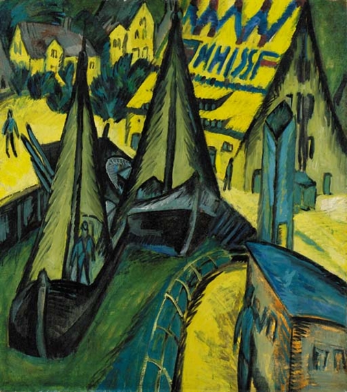 Hafen Burgstaaken, Fehmarn by Ernst Ludwig Kirchner, 1913
