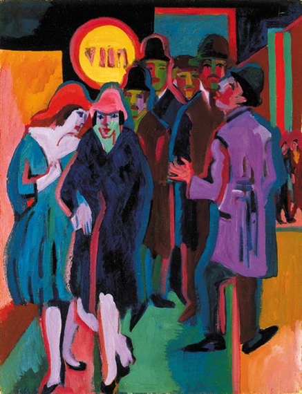 Nächtliches Strassenbild (recto)
Zwei Akte im Studio (verso) by Ernst Ludwig Kirchner, 1910-1925, 1910