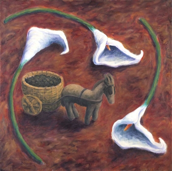 Donkey with Easter Lilies - Micky Donnelly