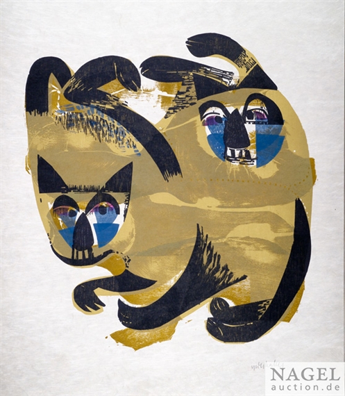 Siamkatzen by HAP  Grieshaber, 1964