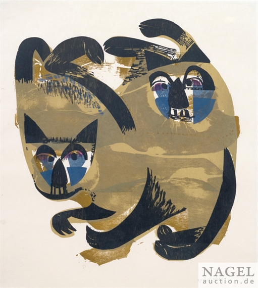 Siamkatzen by HAP  Grieshaber, 1964