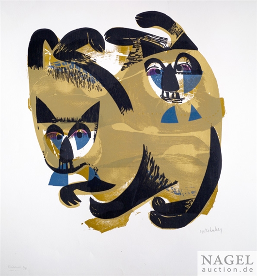 Siamkatzen by HAP  Grieshaber, 1964