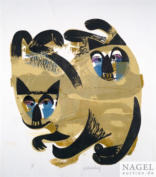 Siamkatzen by HAP  Grieshaber, 1964