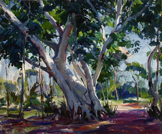 banyan tree oil painting