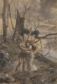 Mohican et jeune Européenne - Eugène Viala