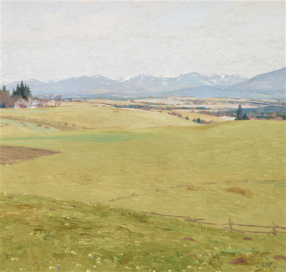 Voralpenlandschaft mit Jochberg und Heimgarten by Ernst Dorn