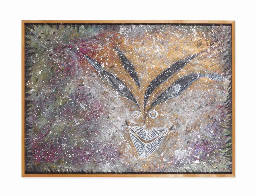 Artwork by Michael Buthe, Untitled, Made of acrylic, pencil and silver paper collage on paper