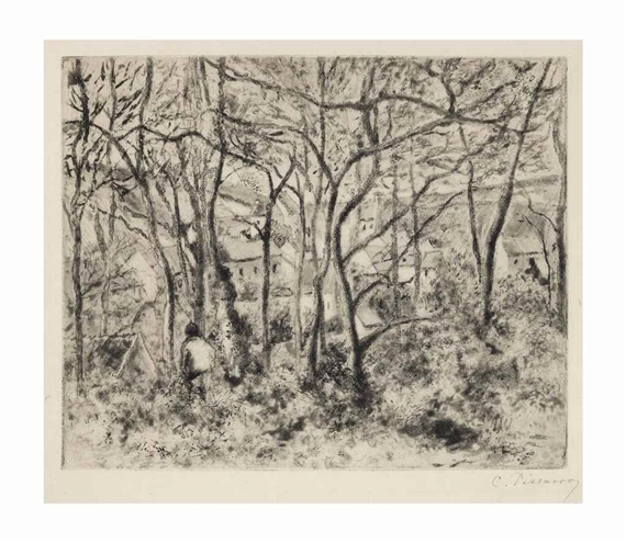 Paysage sous Bois, a l'Hermitage (Pontoise) by Camille Pissarro, 1879