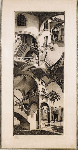 Boven en onder (Up and down) (B.352) by Maurits Cornelis Escher, 1947