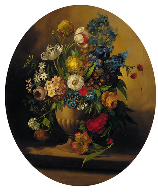 Jan Frans van Dael | Summer flowers in an urn on a ledge; and Summer ...
