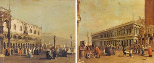 The Piazza San Marco, Venice, looking west toward the Libreria Marciana; and The Piazza San Marco, Venice, looking west toward the Palazzo Ducale by Canaletto