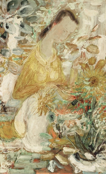 JEUNE FILLE TRICOTANT (A LADY KNITTING)