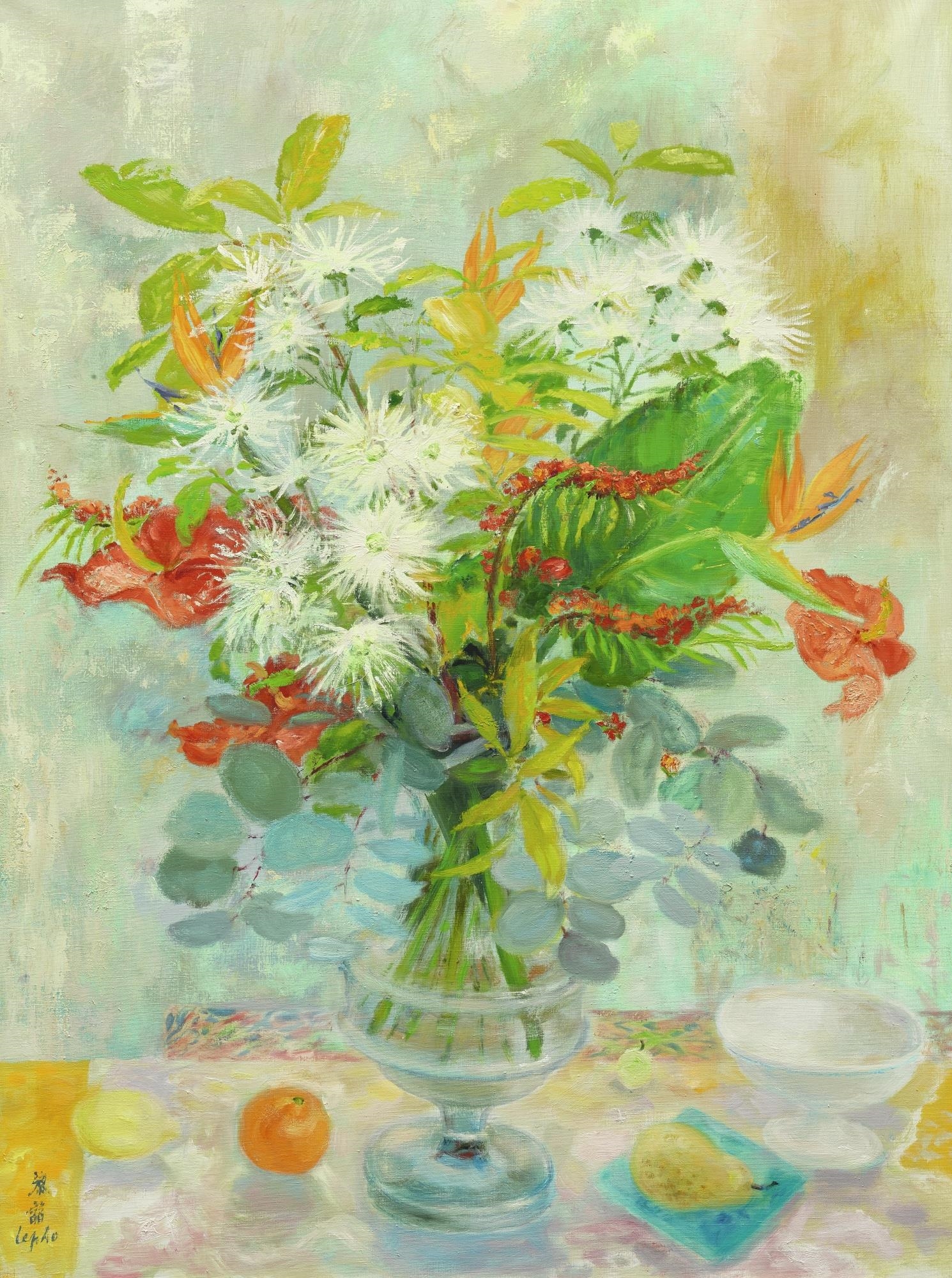 Artwork by Lê Ph?, LES TOKYOS ET LES ANTHURIUMS, Made of Oil on canvas