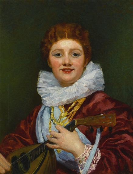 YOUNG WOMAN WEARING A RUFF by Mary Cassatt, circa 1869